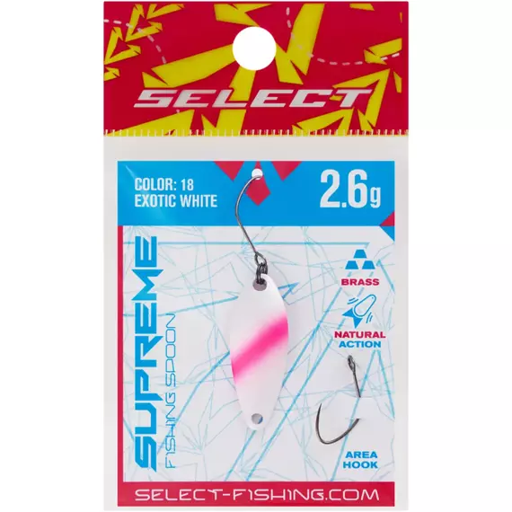 Блешня Select Supreme 2.6g 30mm #18 Exotic White, Вага блешні: 2.6, Колір блешні: #18 Exotic White, фото , изображение 2